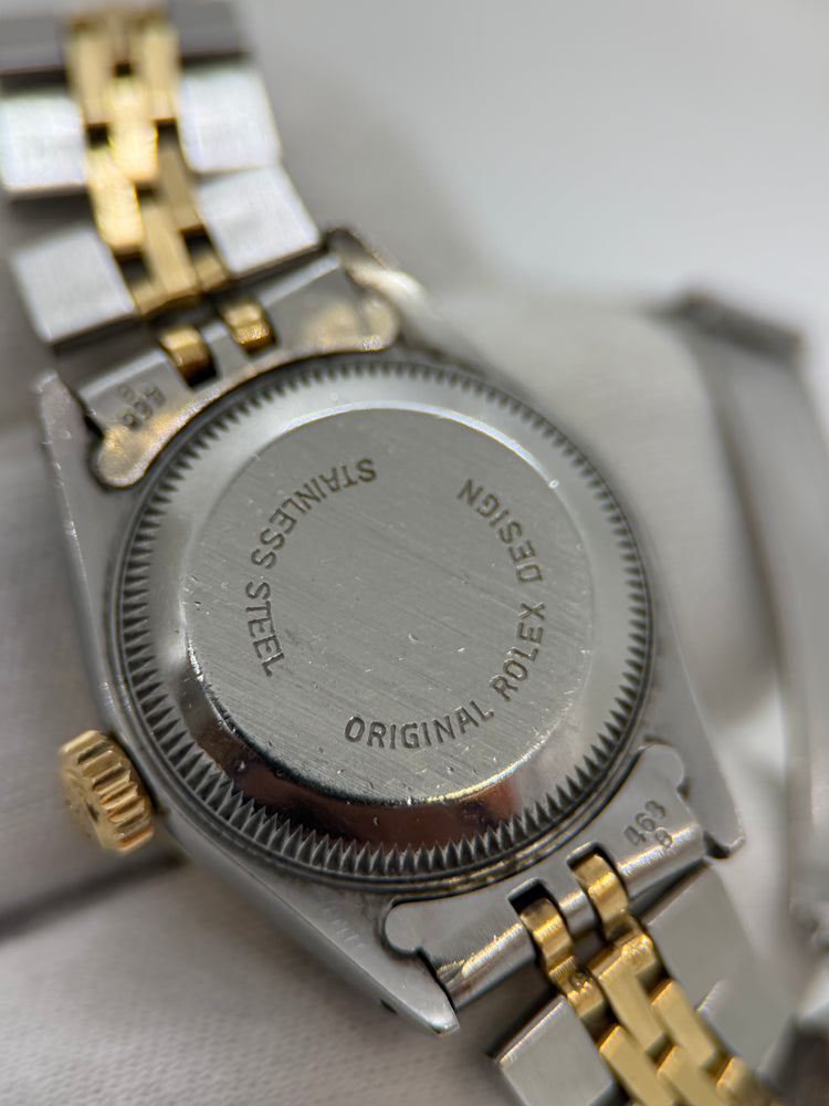 ROLEX Oyster Perpetual Date – Damklocka i stål och 18K guld