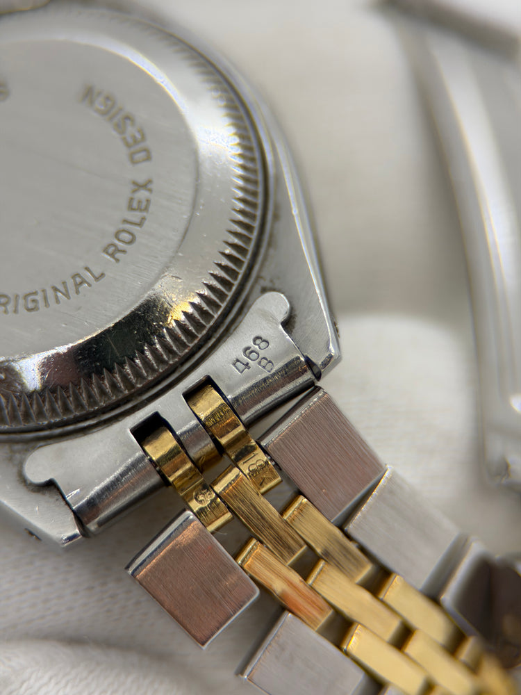 ROLEX Oyster Perpetual Date – Damklocka i stål och 18K guld