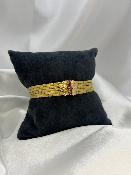 18K Ruby Bracelet – 1960s, 32.8g, 19 cm