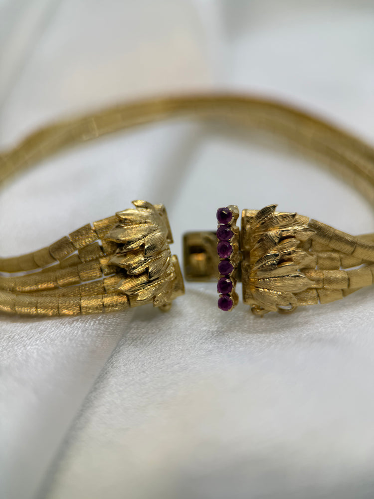 18K Rubin armband – 1960-tal, 32.8g, 19 cm