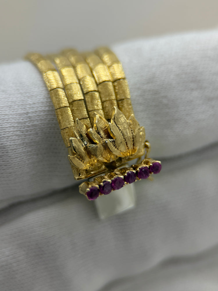 18K Rubin armband – 1960-tal, 32.8g, 19 cm