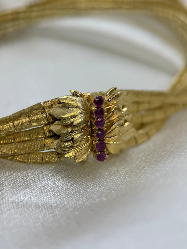 18K Rubin armband – 1960-tal, 32.8g, 19 cm