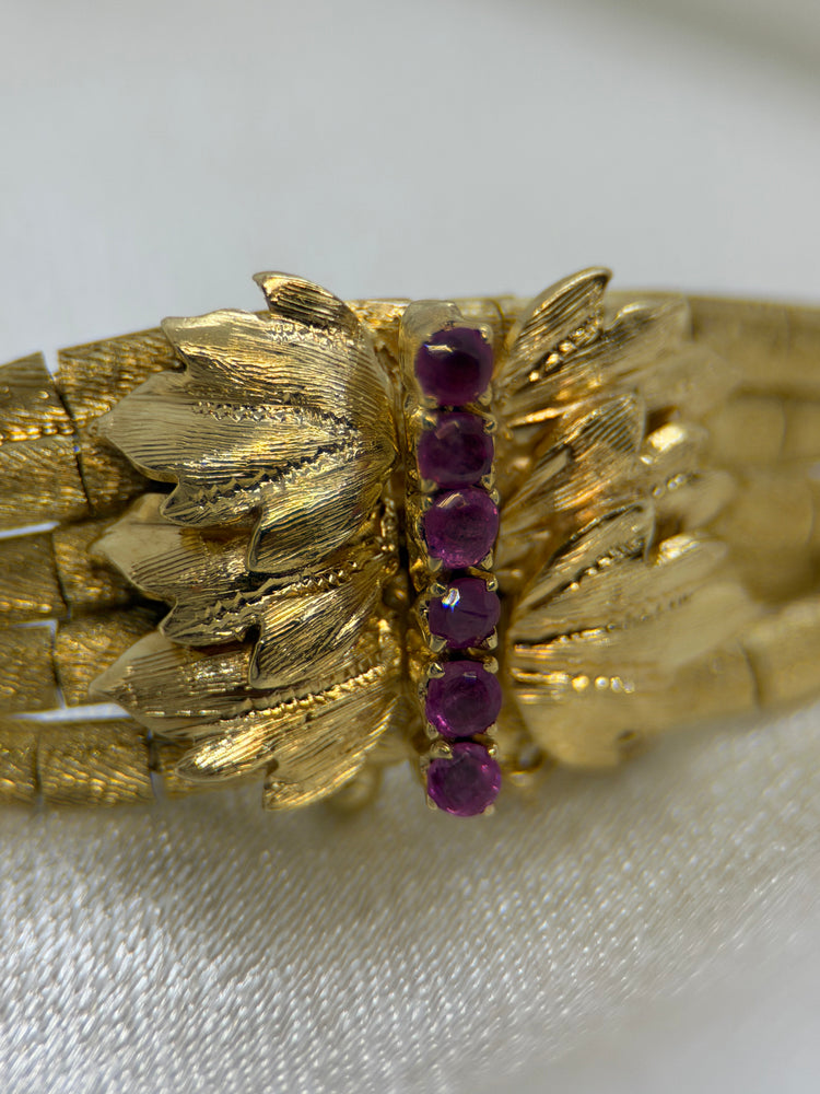 18K Rubin armband – 1960-tal, 32.8g, 19 cm