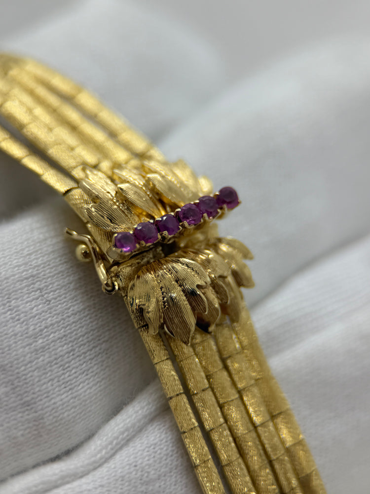 18K Rubin armband – 1960-tal, 32.8g, 19 cm