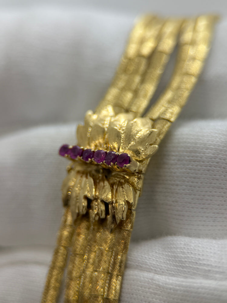 18K Rubin armband – 1960-tal, 32.8g, 19 cm