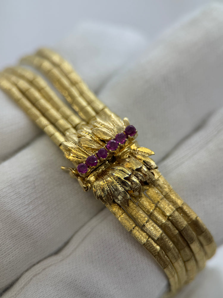 18K Rubin armband – 1960-tal, 32.8g, 19 cm