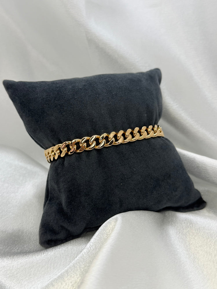 18K Pansarlänksarmband i rödguld – 33.0g, 18.5 cm