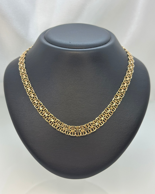 18K Handgjort X-länks halsband 39 cm