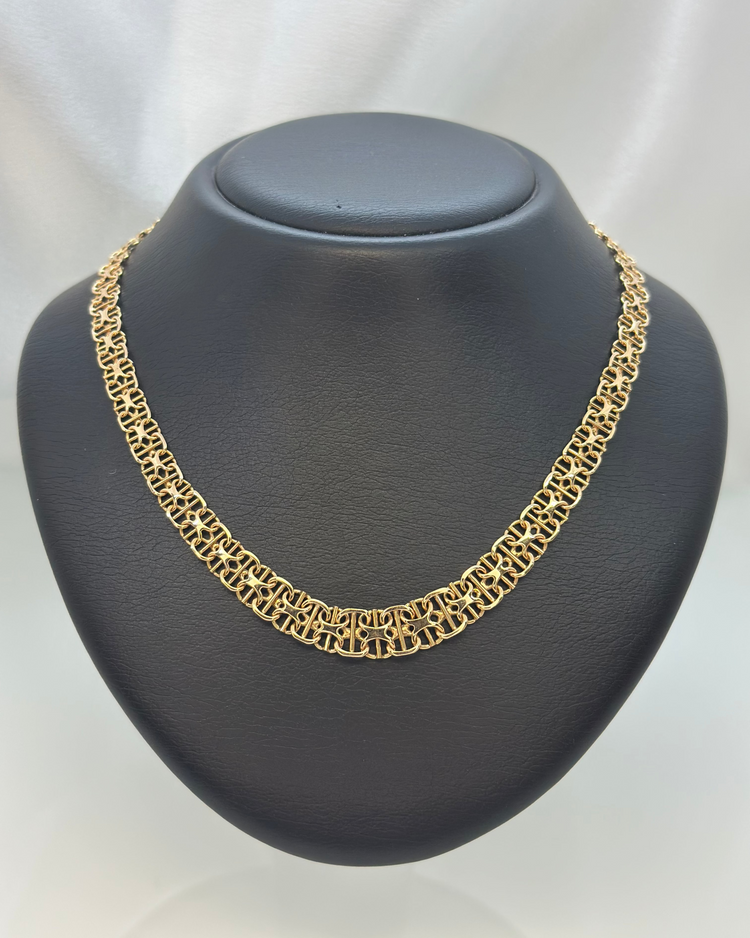 18K Handgjort X-länks halsband 39 cm