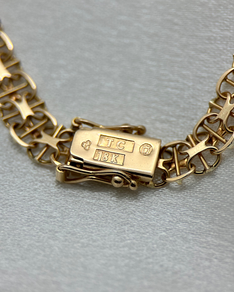 18K Handgjort X-länks halsband 39 cm