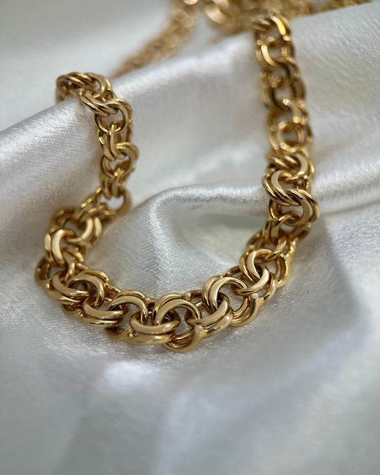 18K Handgjort Bismarckhalsband doserad design 42 cm (1963)