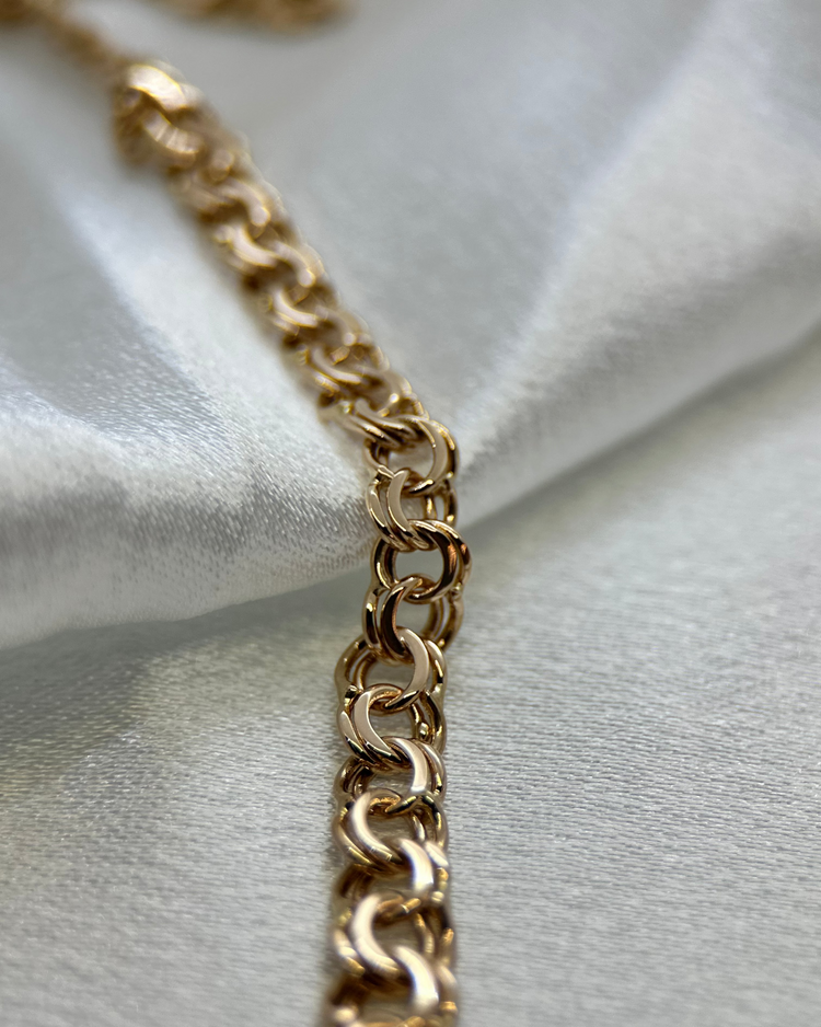 18K Handgjort Bismarckhalsband doserad design 42 cm (1963)