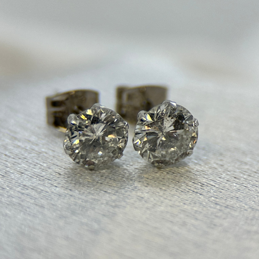 18K Diamantörhängen 1.09ct med Certifikat