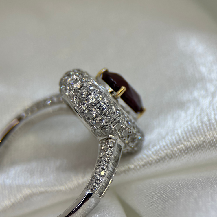 18K Rubin och Diamantring 2.19 ct