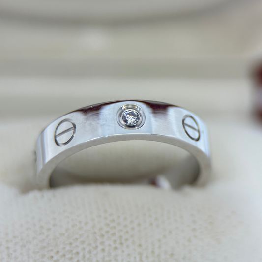 Cartier LOVE-ring med diamant, liten modell i 18K vitguld