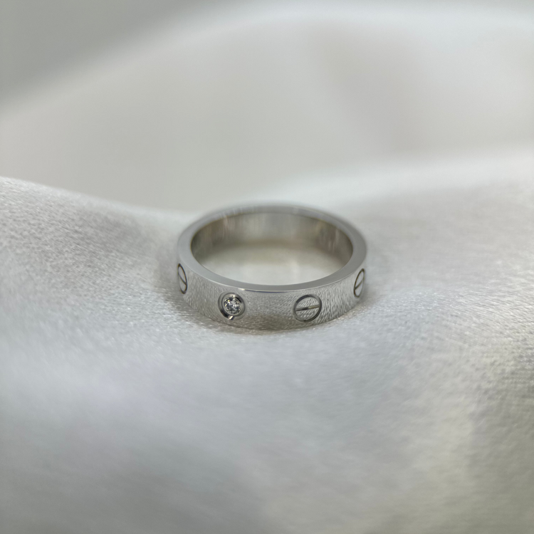 Cartier LOVE-ring med diamant, liten modell i 18K vitguld