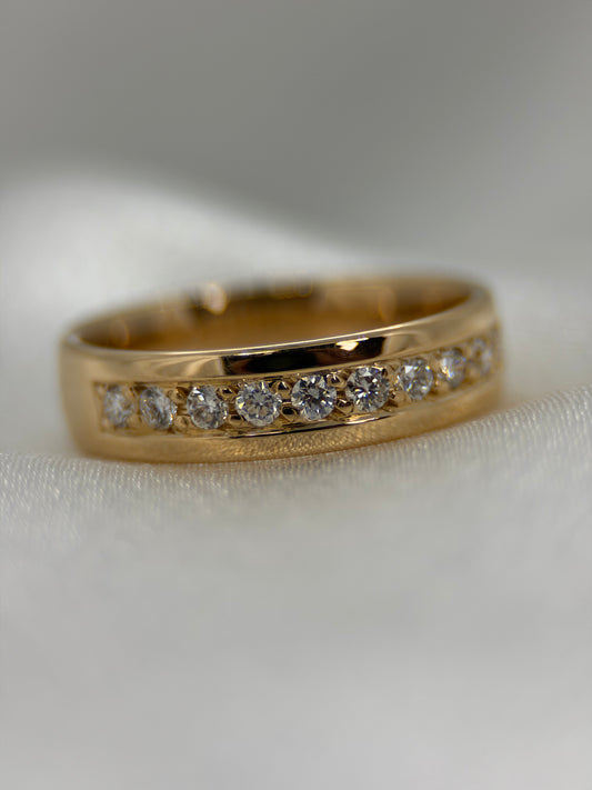 18K Diamant vigselring – 0.30 ct, Storlek 53