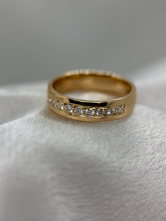 18K Diamant vigselring – 0.30 ct, Storlek 53