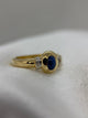 18K Safir och diamantring – Cabochonslipad safir, Storlek 56