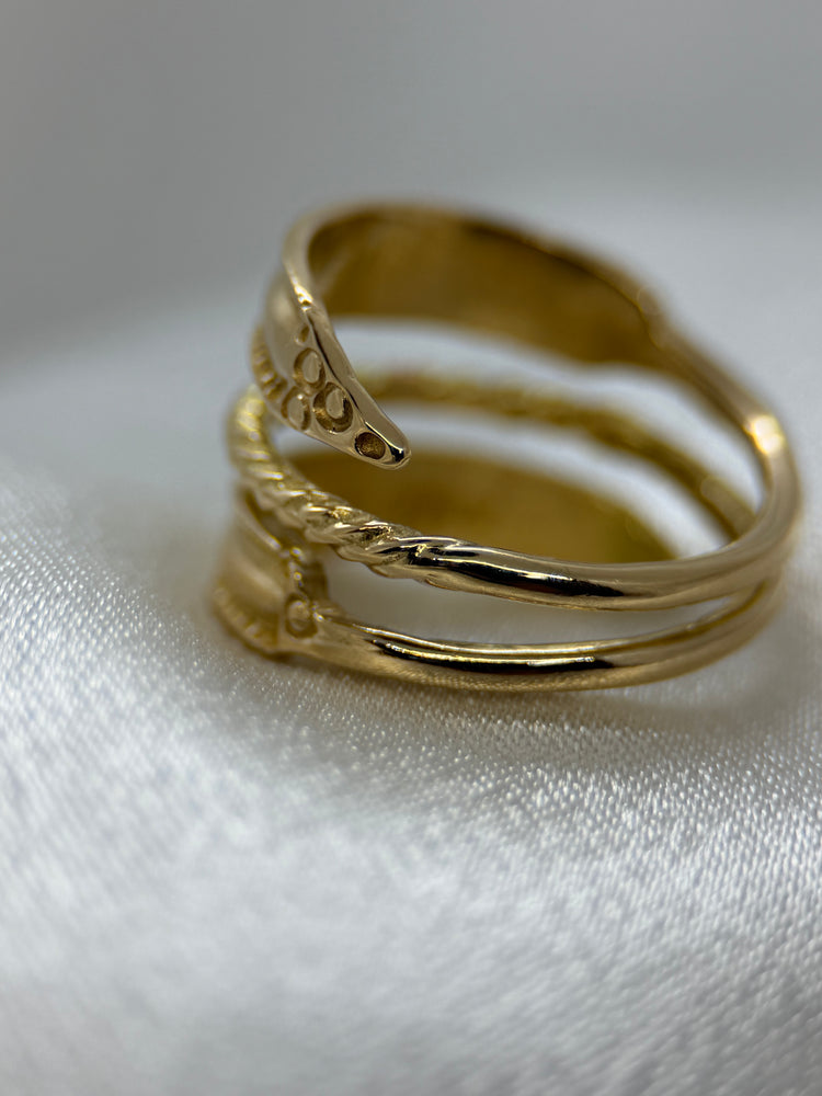 18K Viking Replica Ring – Rose Gold, Flexible Size from 56
