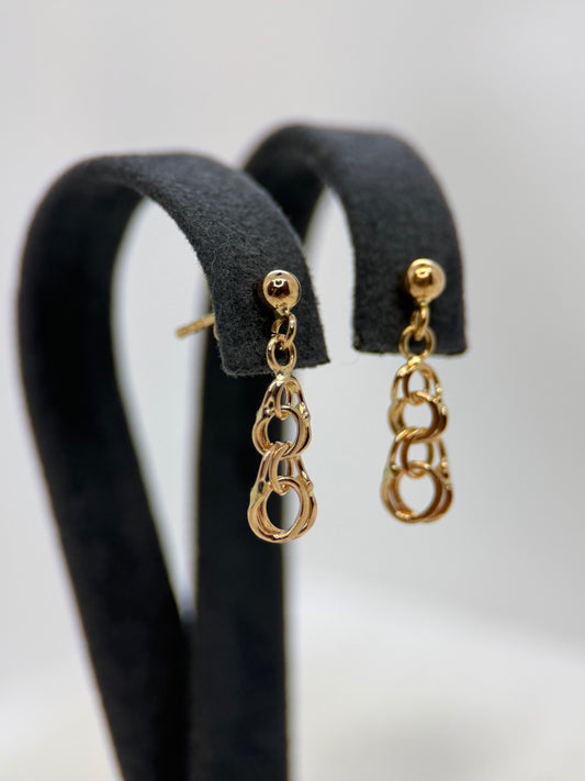 18K Bismarck Link Earrings – 1.8 cm, Rose Gold