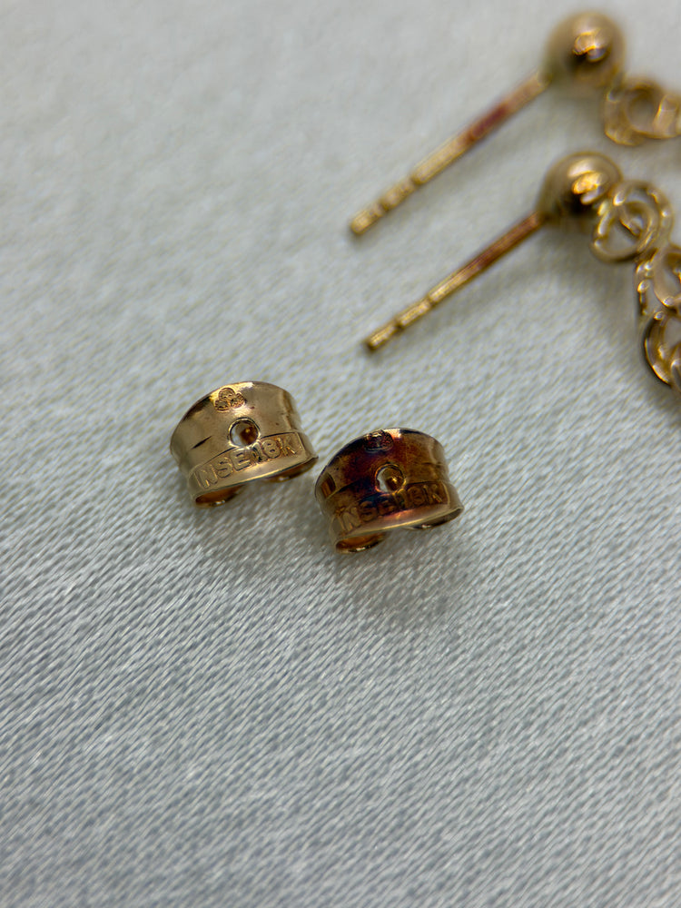 18K Bismarcklänk örhängen – 1.8 cm, Rödguld