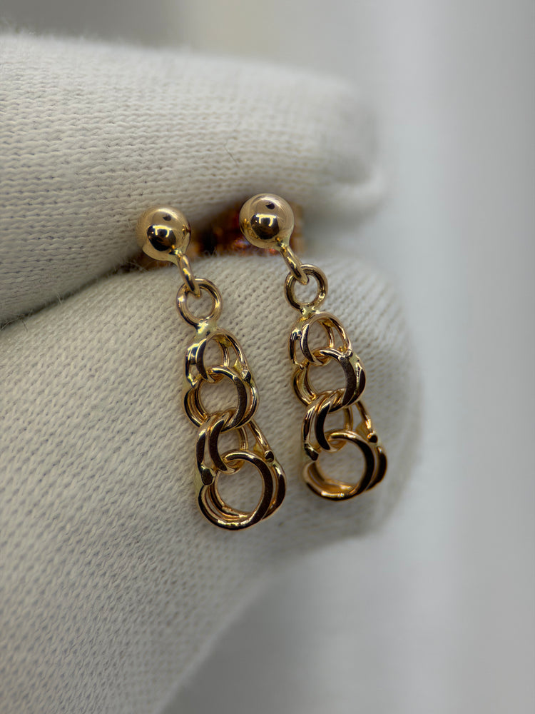 18K Bismarcklänk örhängen – 1.8 cm, Rödguld