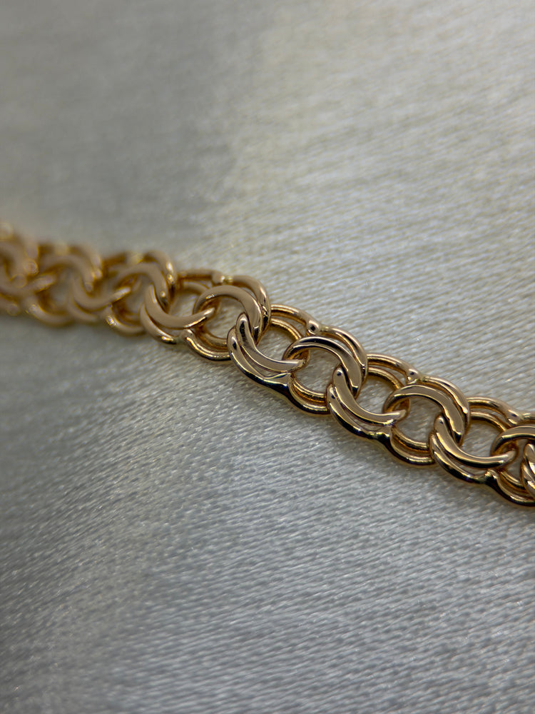 18K Bismarck Bracelet in Rose Gold – 6.2g, 17 cm