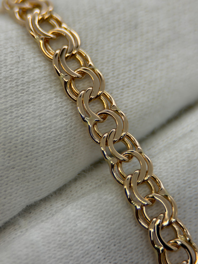 18K Bismarck Bracelet in Rose Gold – 6.2g, 17 cm