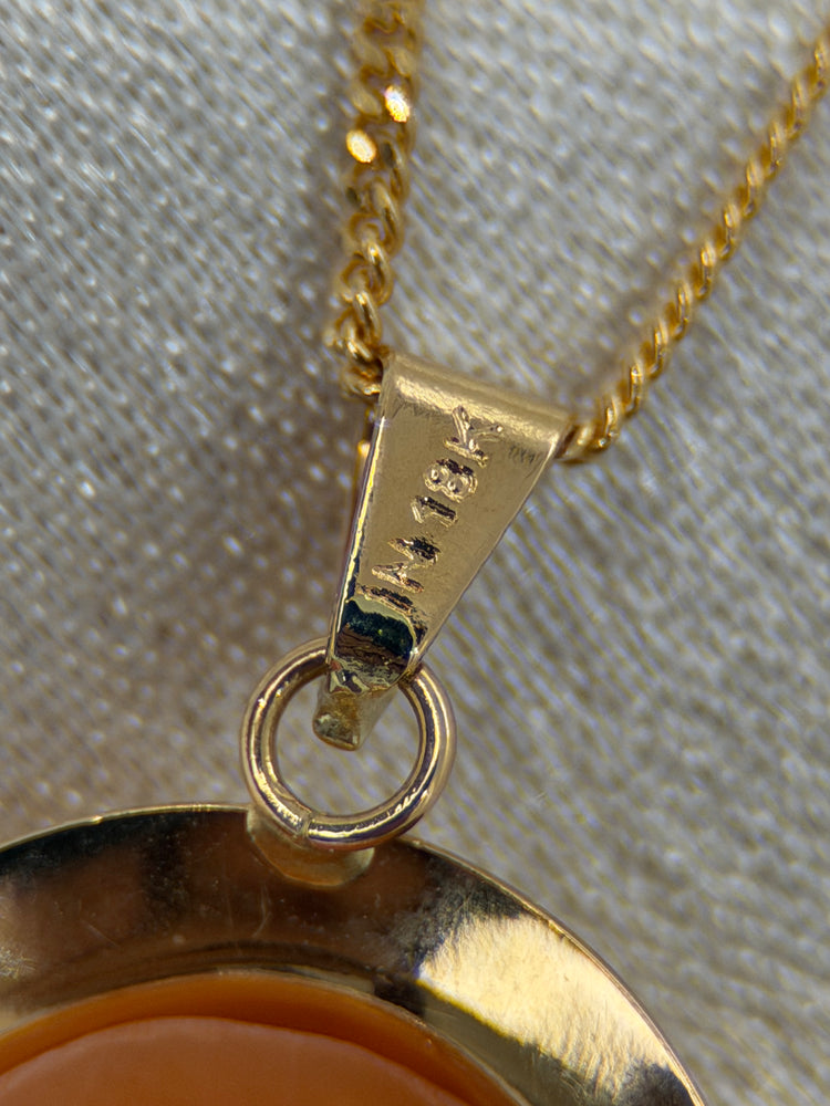 18K Skalcamé set – Hänge & örhängen, damporträtt