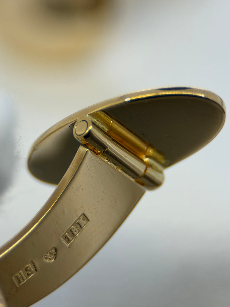 18K Manschettknappar i rödguld – Ovala, 11.7g