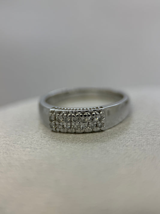 18K Dubbel Diamantring – 0.14 ct, Storlek 56