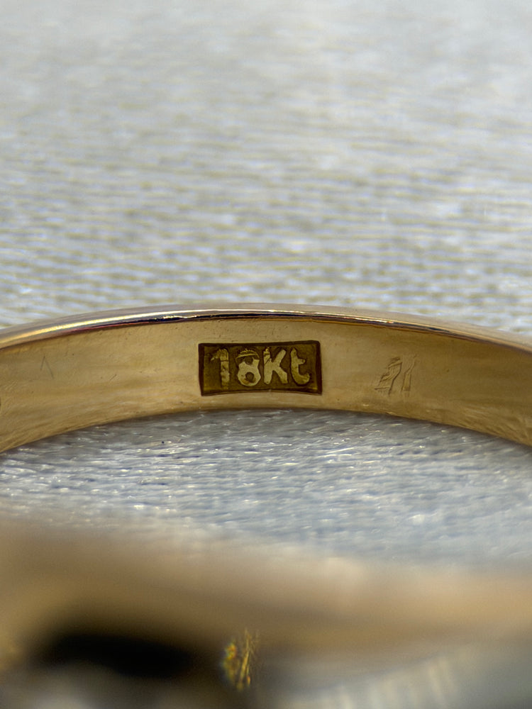 18K Two-Tone Diamond Ring – 0.30 ct, Size 54