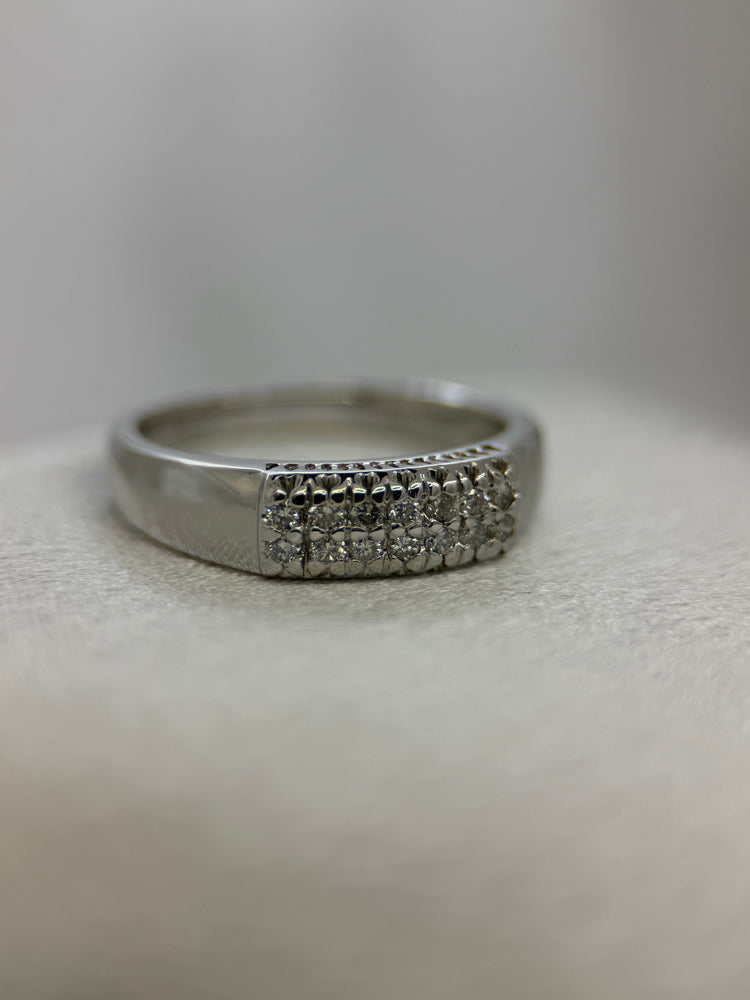 18K Dubbel Diamantring – 0.14 ct, Storlek 56