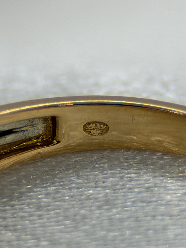 18K Two-Tone Diamond Ring – 0.30 ct, Size 54