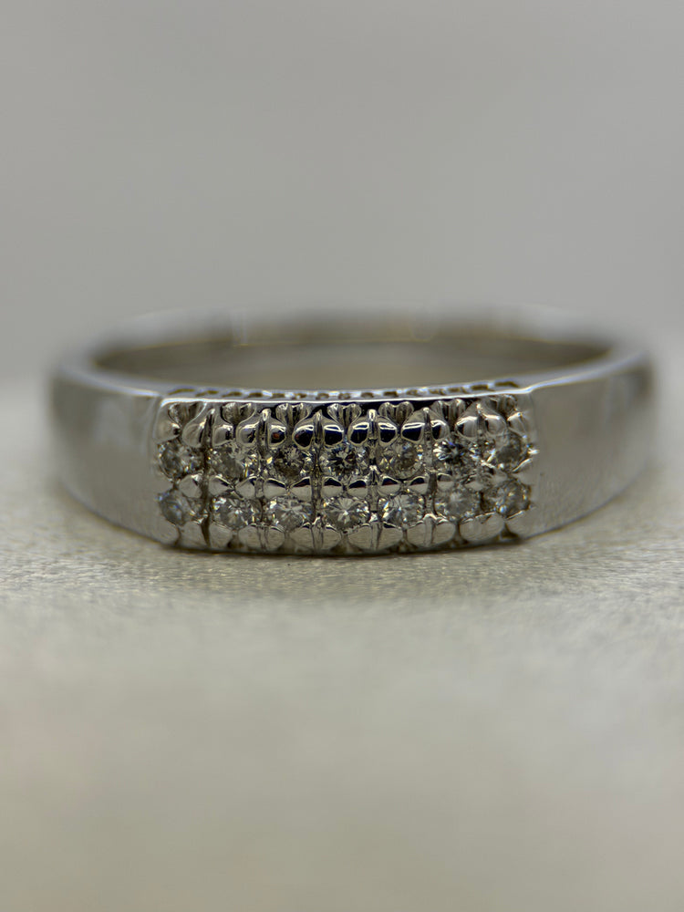 18K Dubbel Diamantring – 0.14 ct, Storlek 56