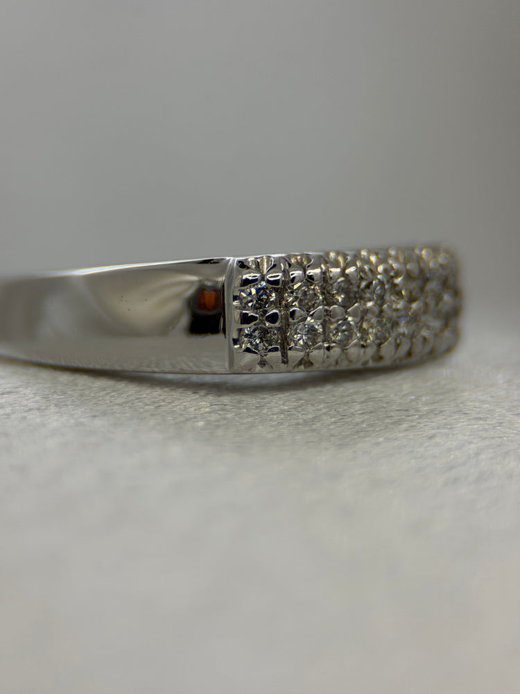 18K Dubbel Diamantring – 0.14 ct, Storlek 56