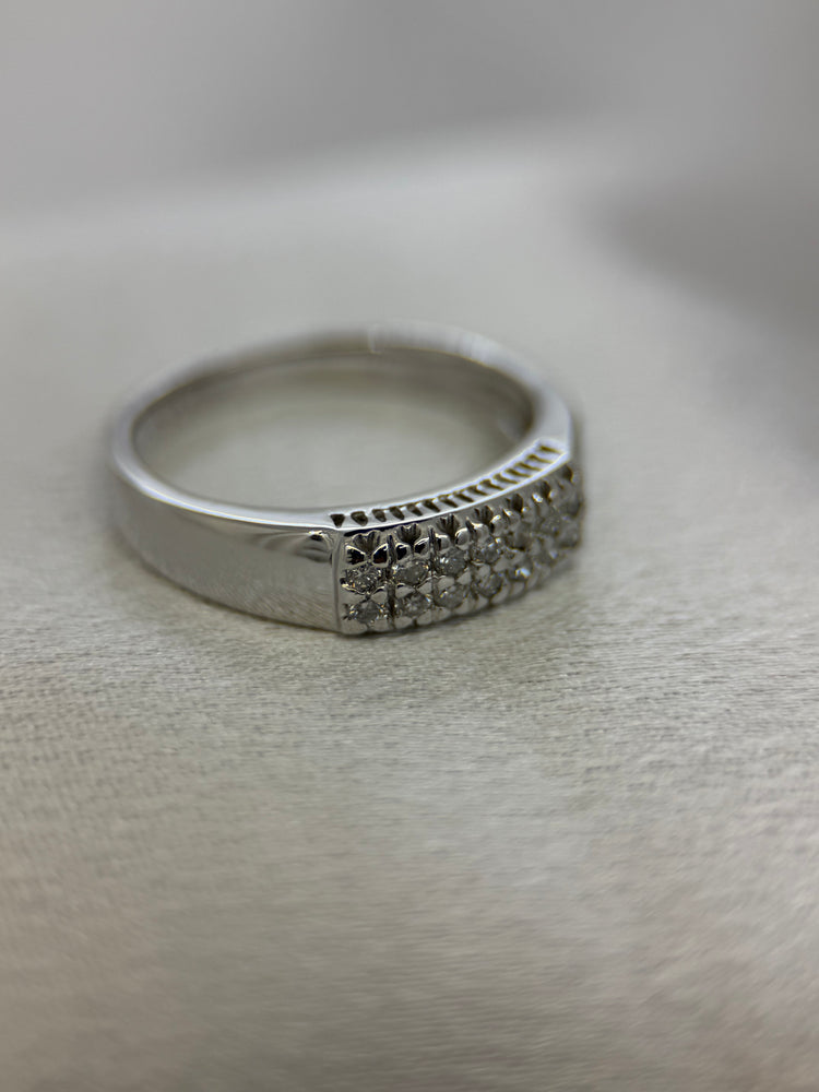 18K Dubbel Diamantring – 0.14 ct, Storlek 56