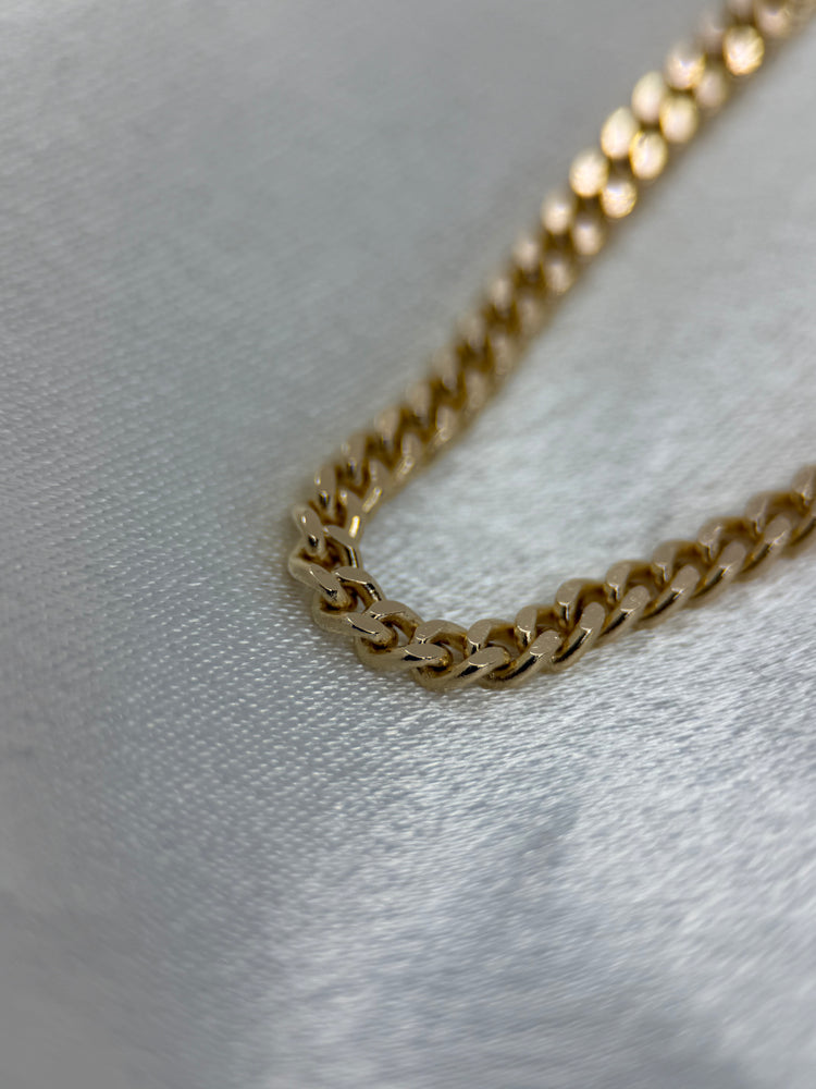 18K Pansarlänk halsband – 22.4g, 50 cm