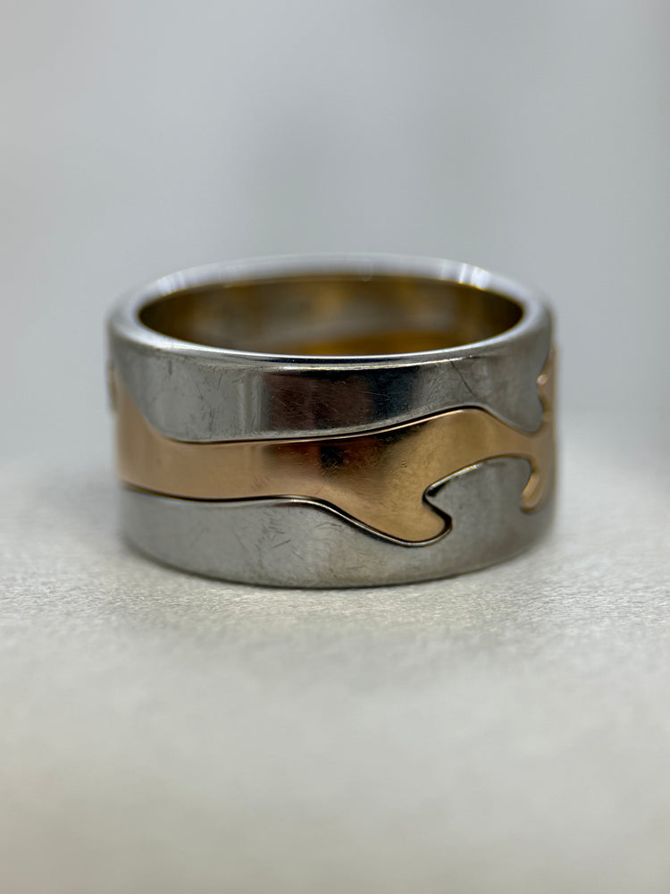 Georg Jensen Fusion Ring i Röd- och Vitguld – Nina Koppel, Storlek 65