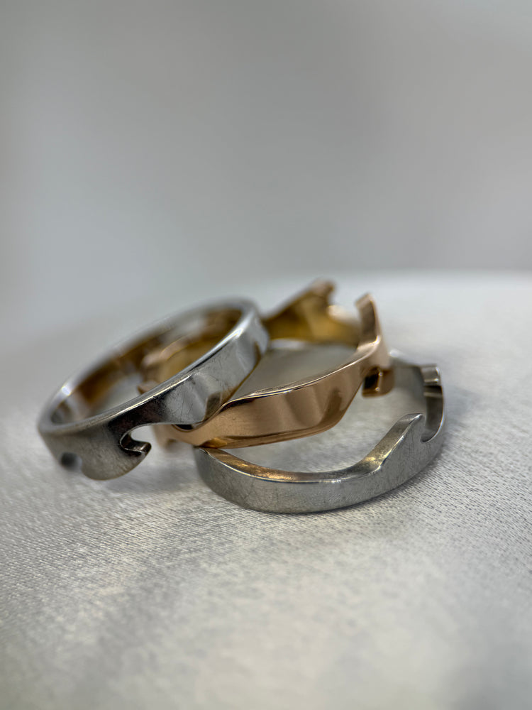 Georg Jensen Fusion Ring i Röd- och Vitguld – Nina Koppel, Storlek 65