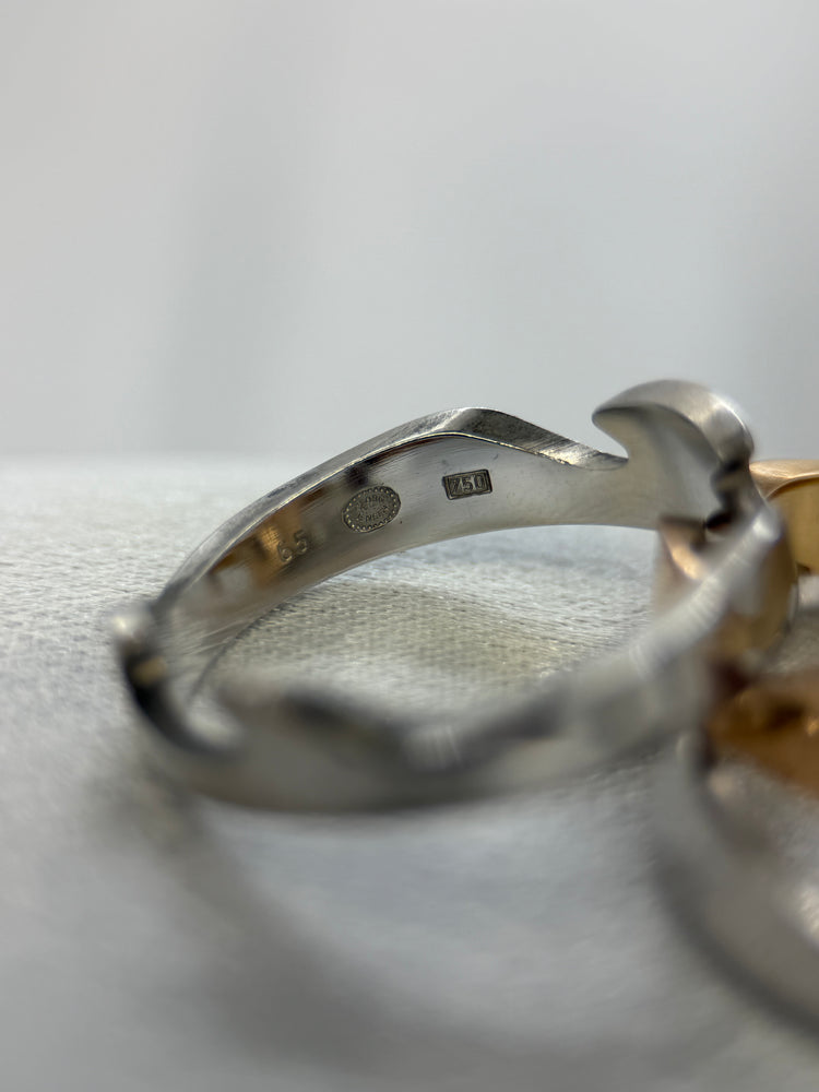 Georg Jensen Fusion Ring i Röd- och Vitguld – Nina Koppel, Storlek 65