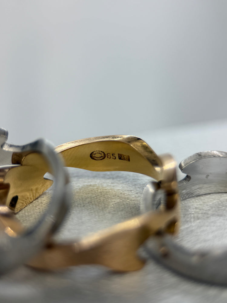 Georg Jensen Fusion Ring i Röd- och Vitguld – Nina Koppel, Storlek 65