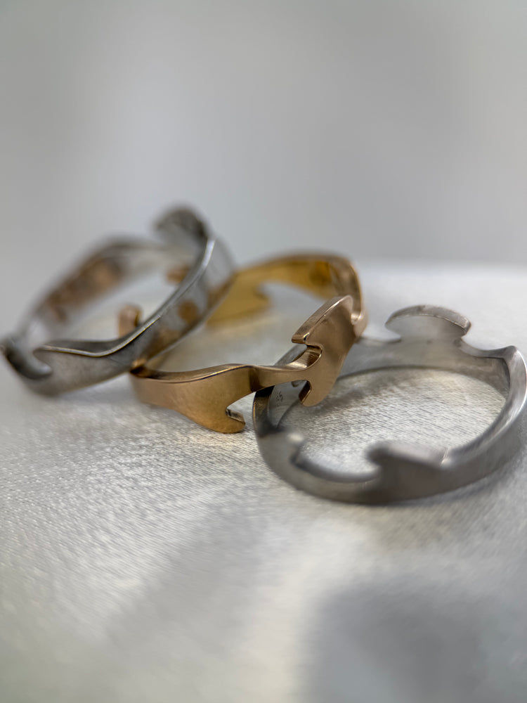 Georg Jensen Fusion Ring i Röd- och Vitguld – Nina Koppel, Storlek 65