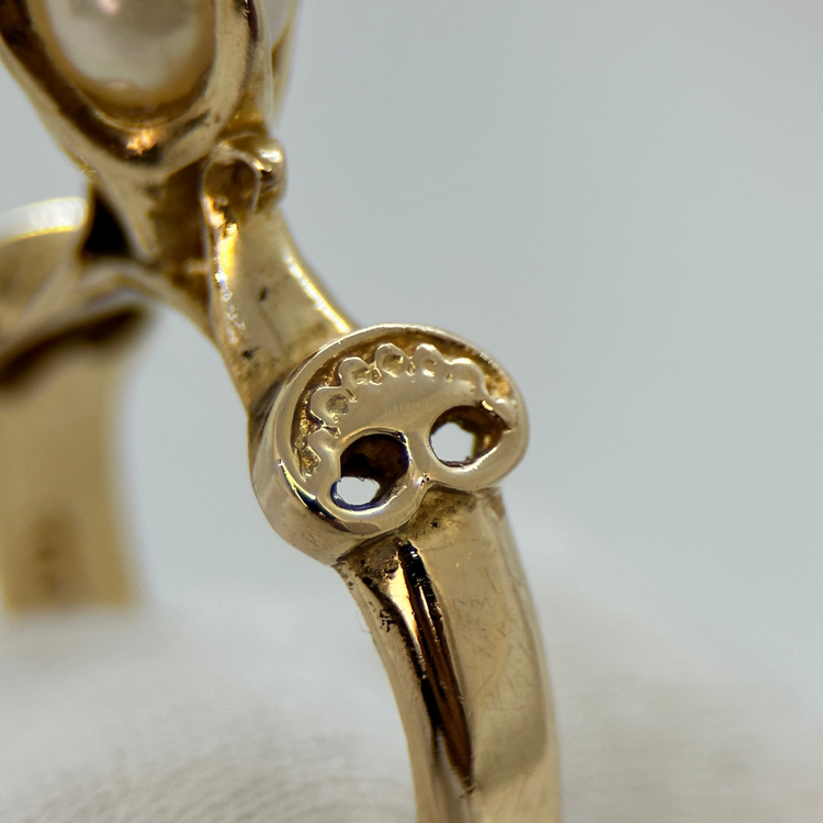 18K Ring med Odlad Pärla 1989, Storlek 56