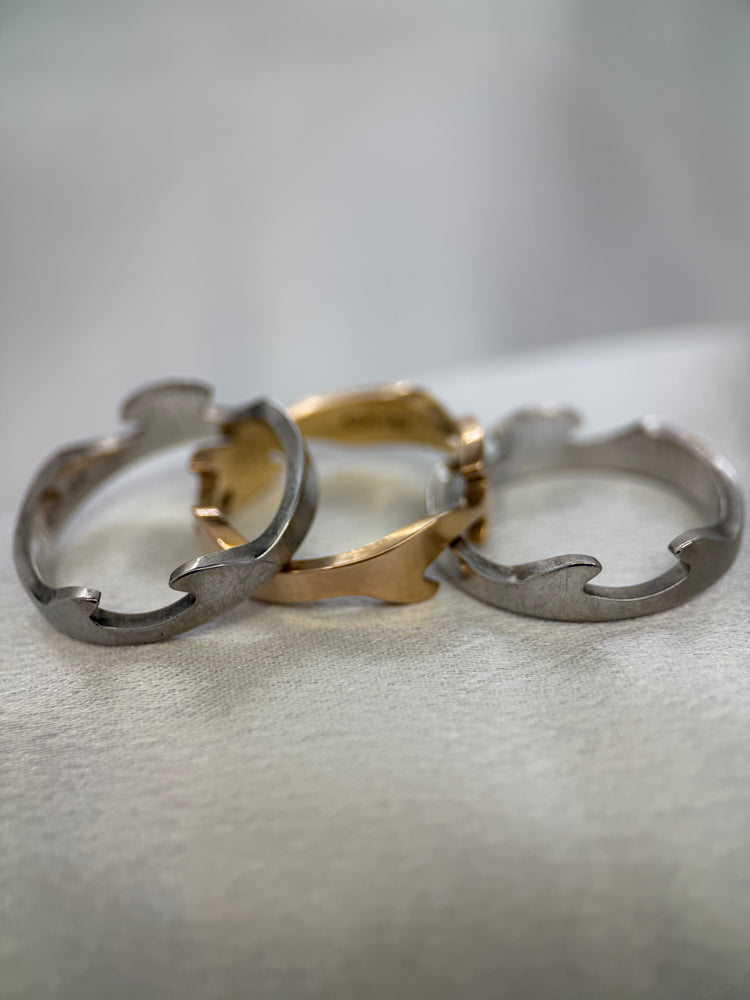 Georg Jensen Fusion Ring i Röd- och Vitguld – Nina Koppel, Storlek 65