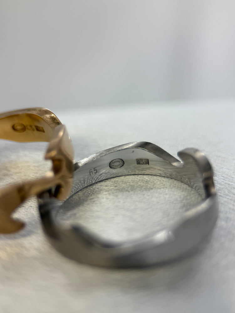 Georg Jensen Fusion Ring i Röd- och Vitguld – Nina Koppel, Storlek 65