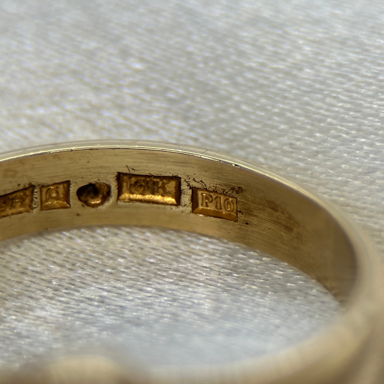 18K Ring med Odlad Pärla 1989, Storlek 56