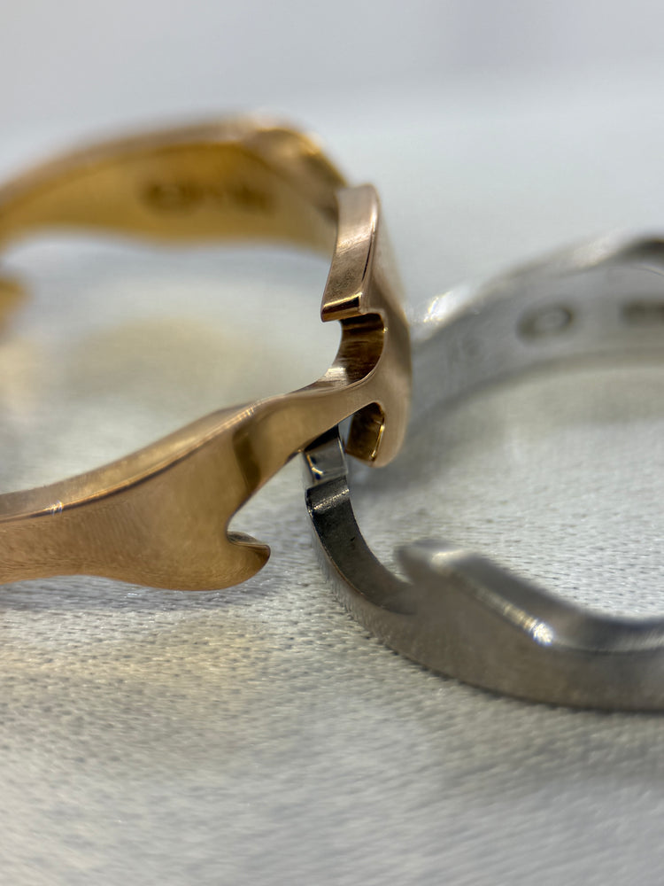 Georg Jensen Fusion Ring i Röd- och Vitguld – Nina Koppel, Storlek 65