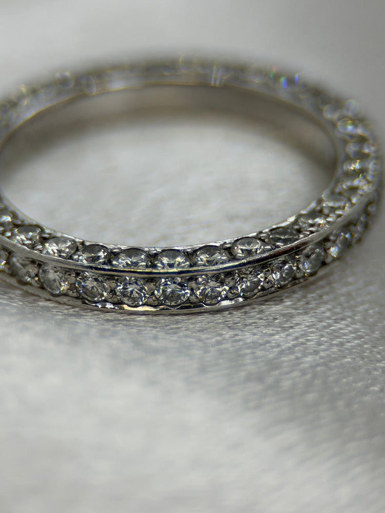 18K Hel evighetsring med diamanter – 1.28 ct, Storlek 52
